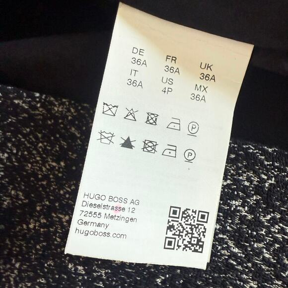 BOSS NWOT Jevanala Cropped Tweed Blazer Black White Workwear Business Office 4P - Picture 9 of 10